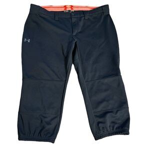 Under Armour Softball Pants Women’s XL Heat Gear Black Cropped Sport